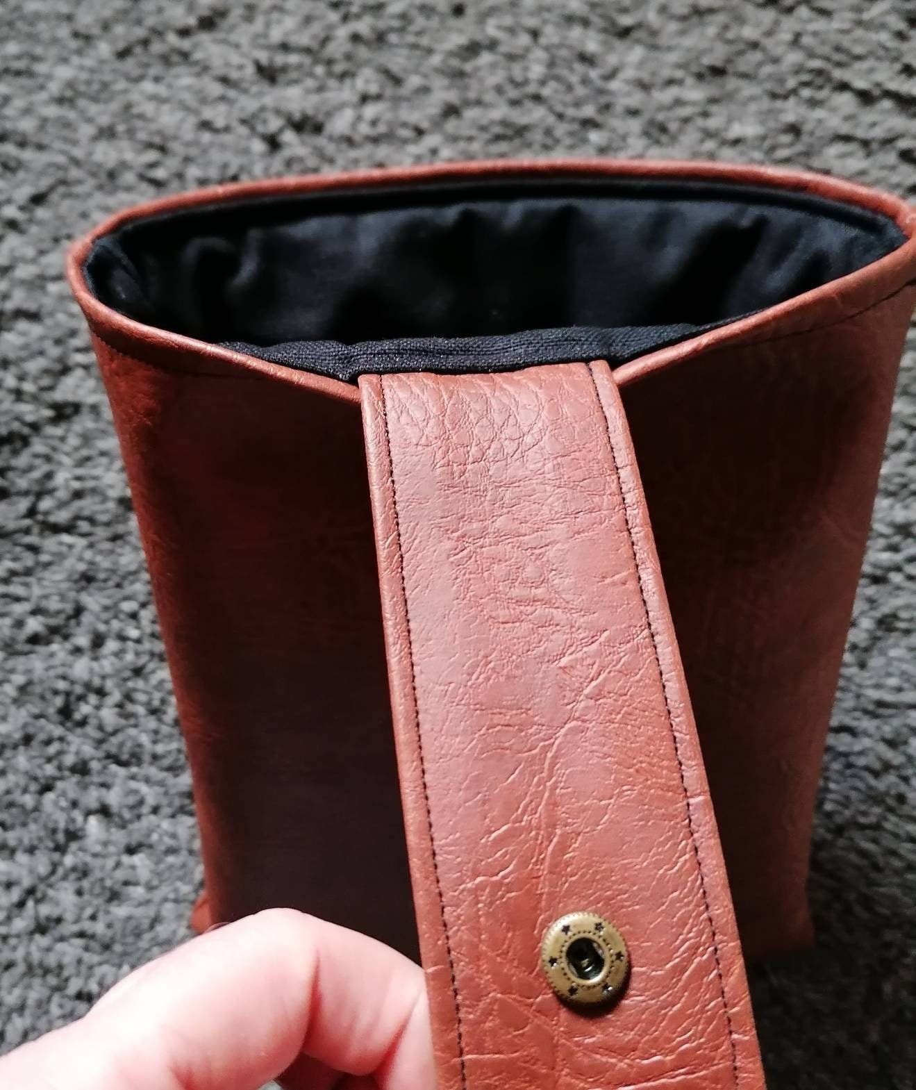 Handmade, Padded Faux Leather Book Sleeve / Tablet Cover with Cotton inner fabric and snap on strap to the top - Brown (Light or Dark).
