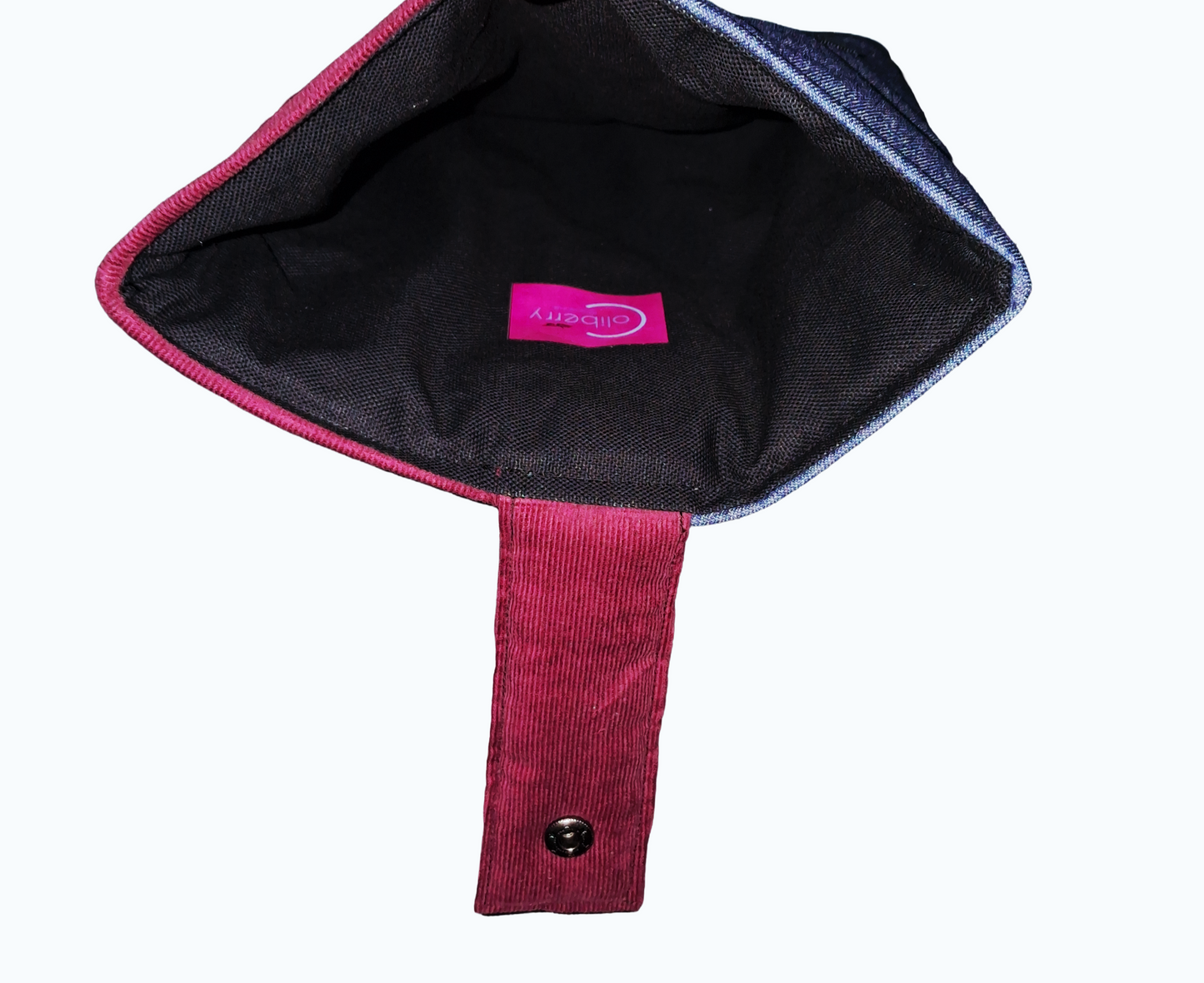Handmade Padded Burgundy Corduroy and Denim Tablet Cover (Book Sleeve).