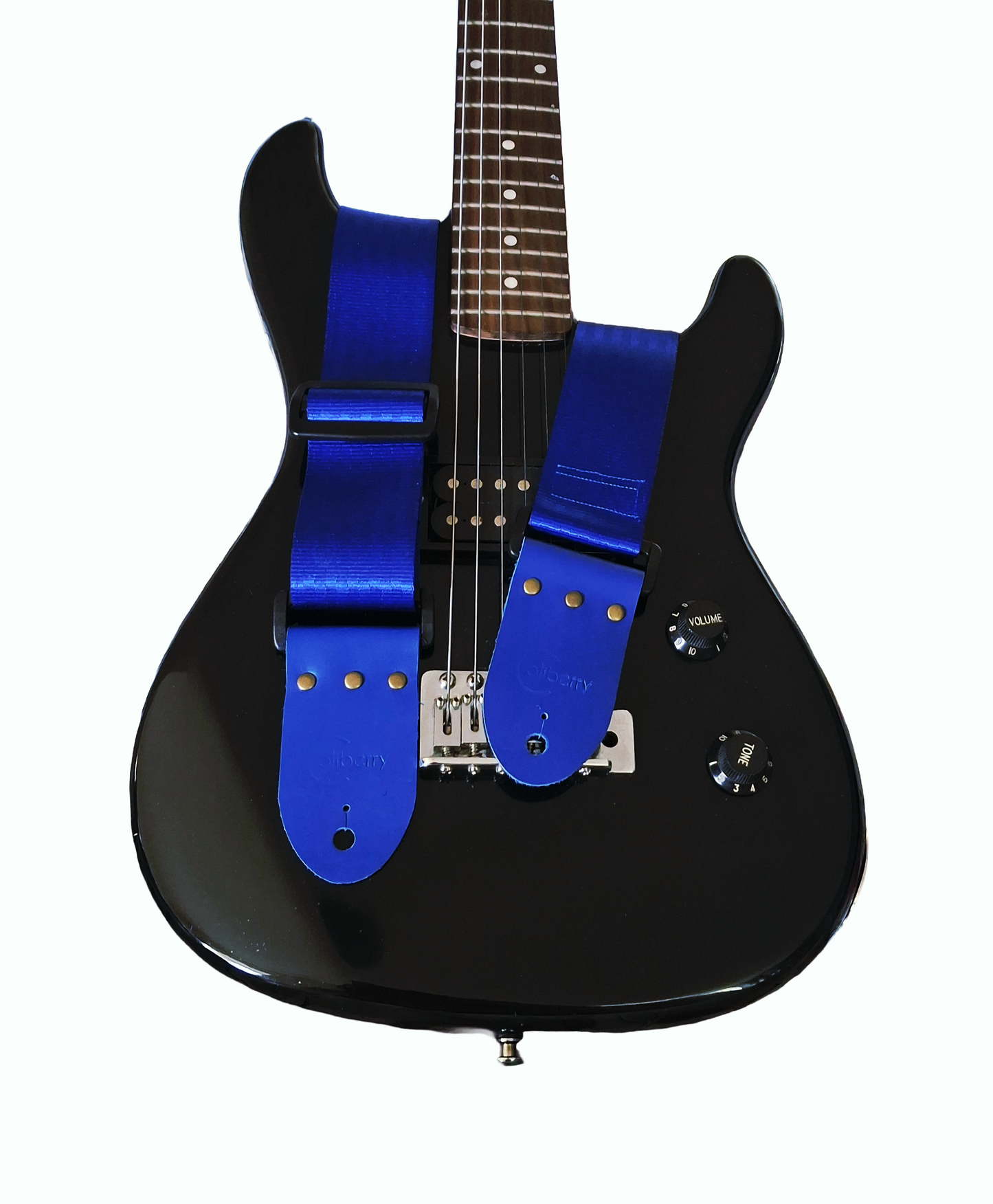Handmade seatbelt only dark blue guitar strap.