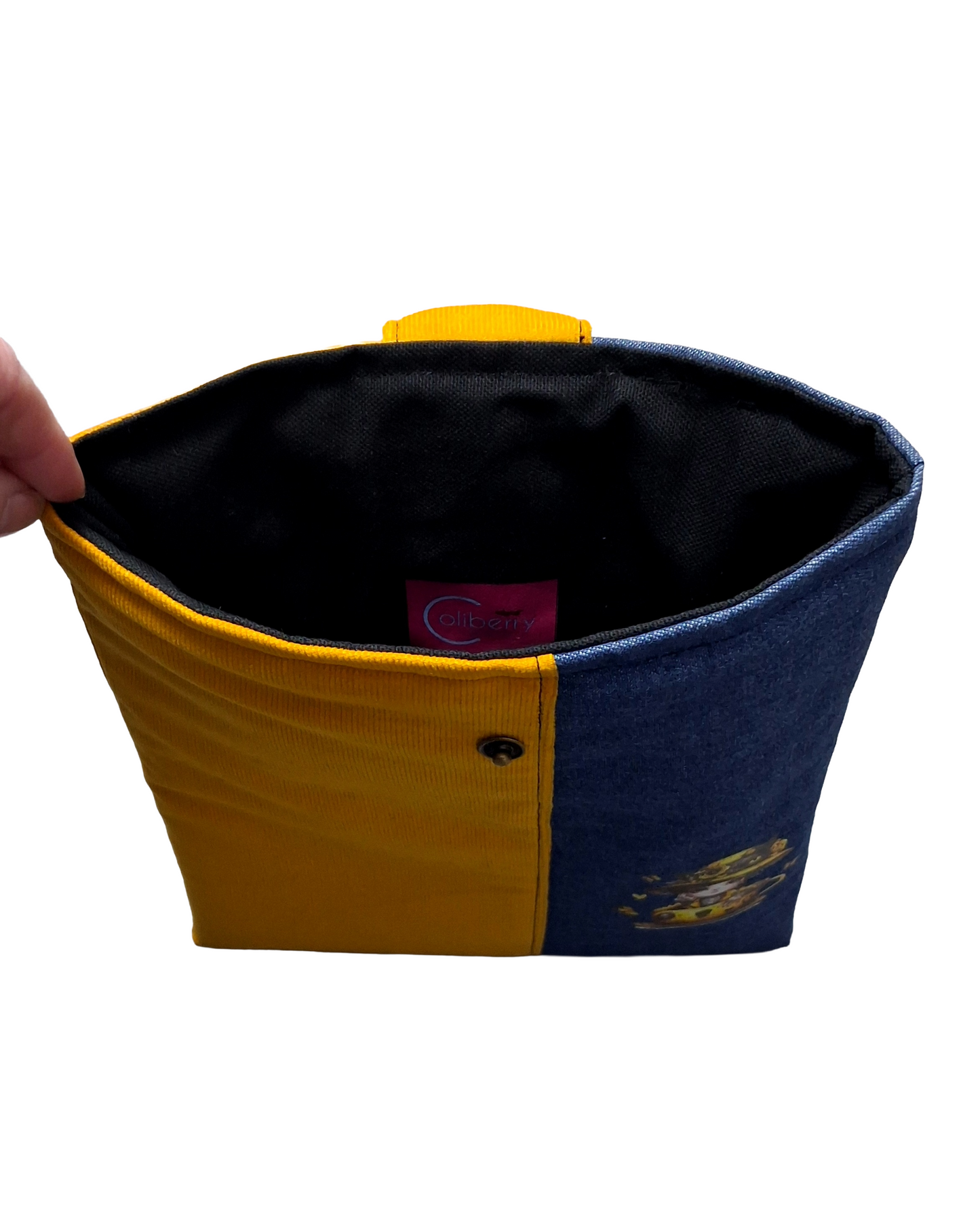 Handmade Padded Yellow Corduroy and Denim Book Sleeve/Tablet Cover.