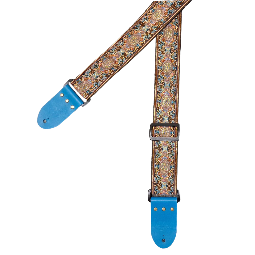 'Lunar Gold' Handmade Guitar Strap. 2 colour options. Adjustable.
