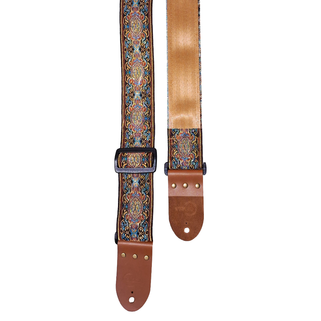 'Lunar Gold' Handmade Guitar Strap. 2 colour options. Adjustable.