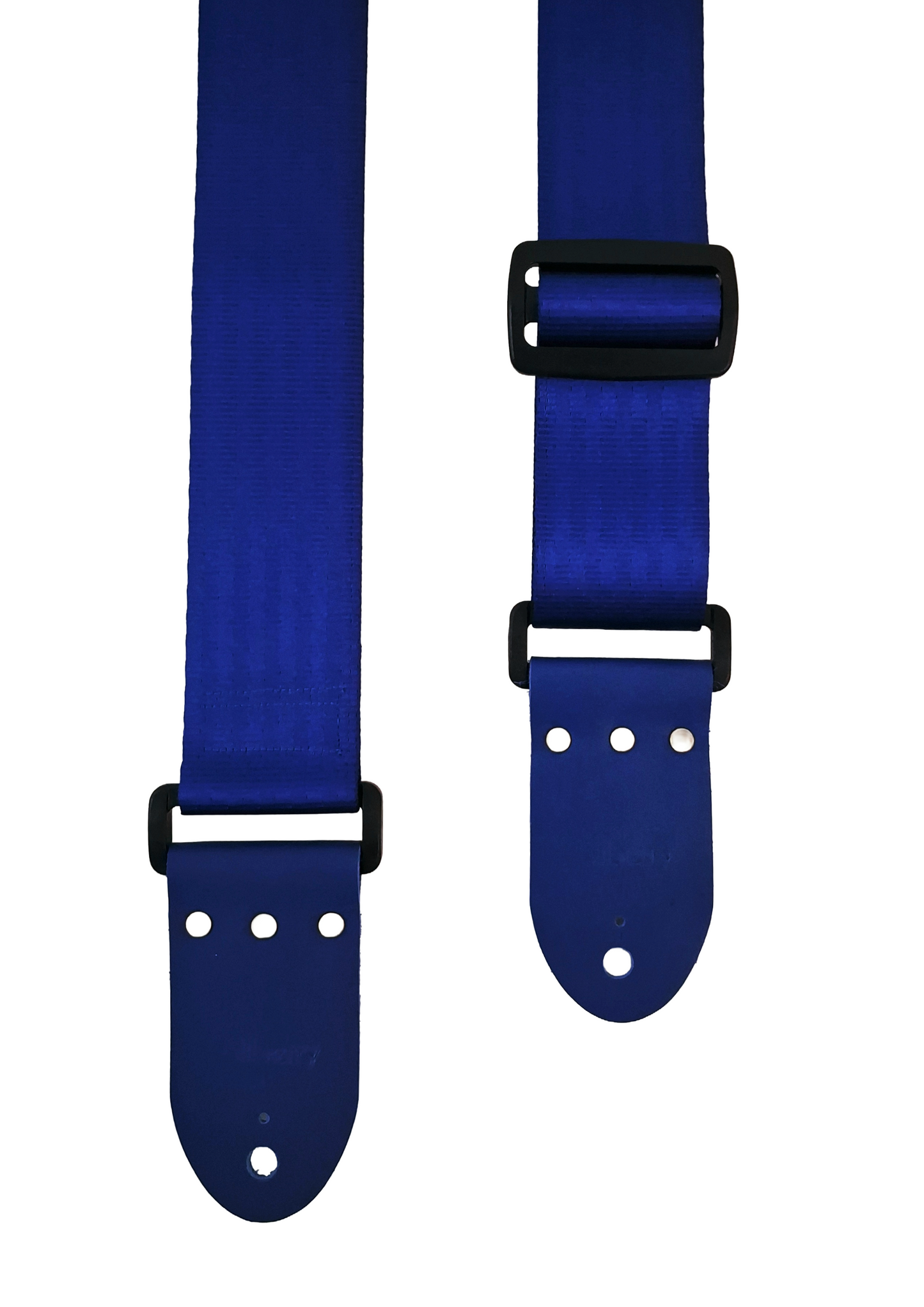 Handmade seatbelt only dark blue guitar strap.