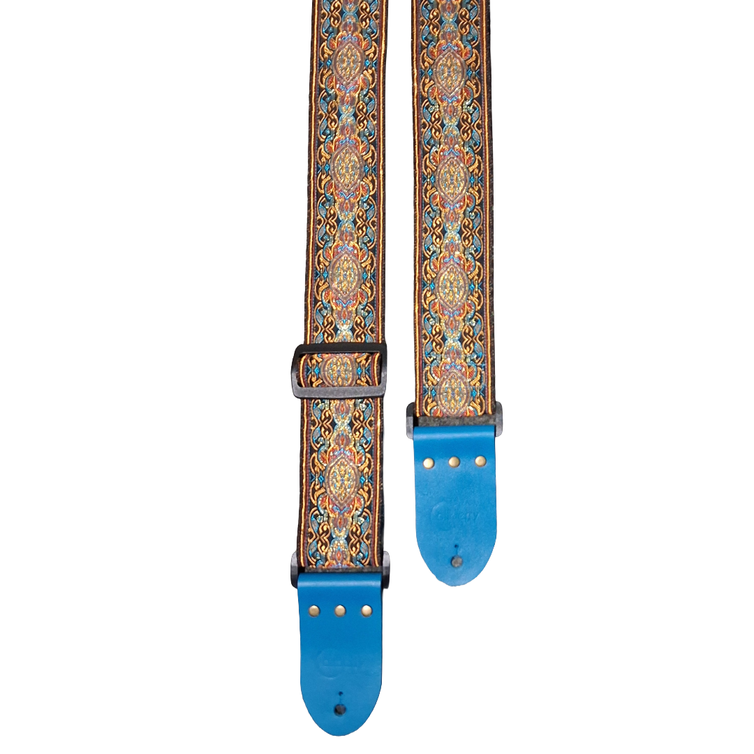 'Lunar Gold' Handmade Guitar Strap. 2 colour options. Adjustable.