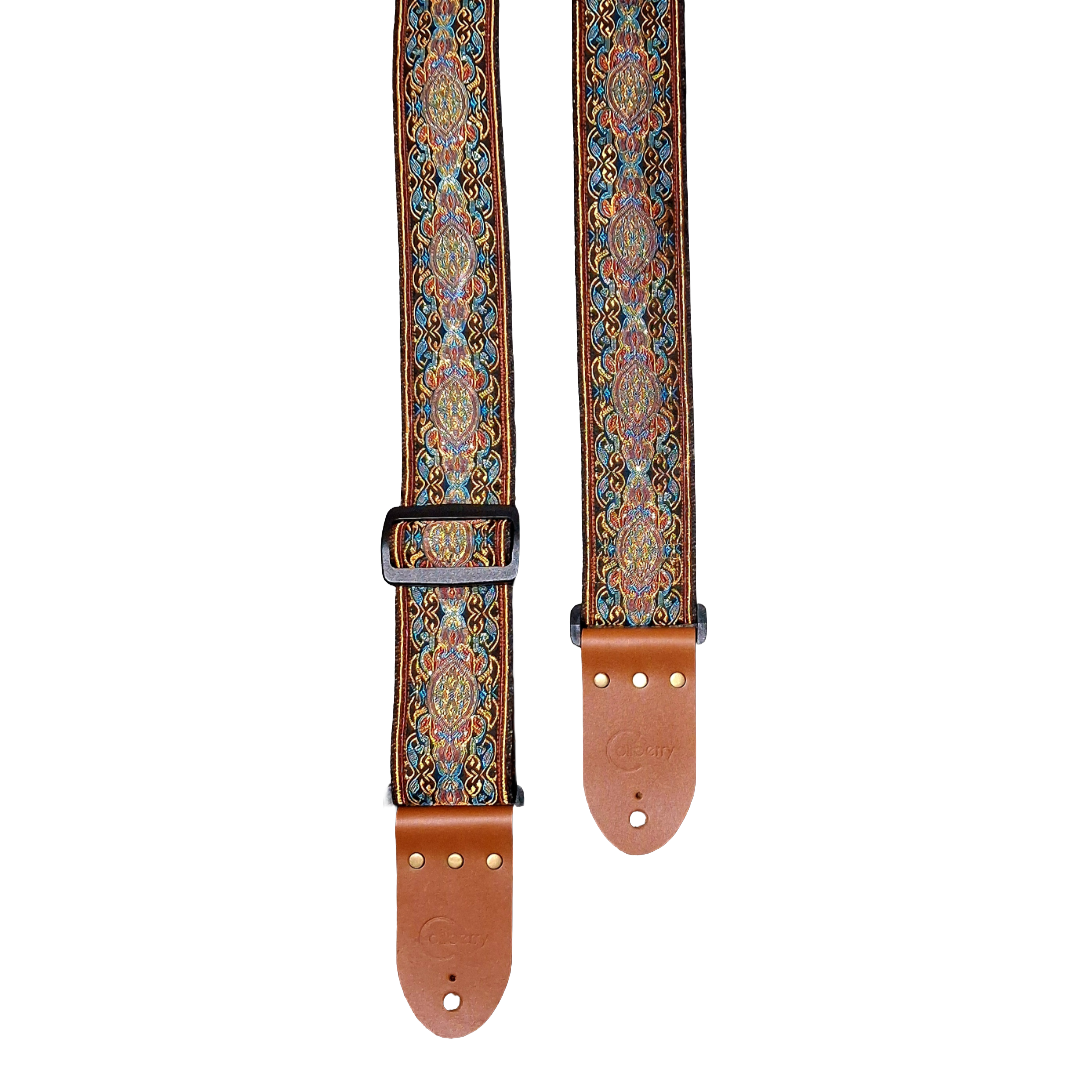'Lunar Gold' Handmade Guitar Strap. 2 colour options. Adjustable.